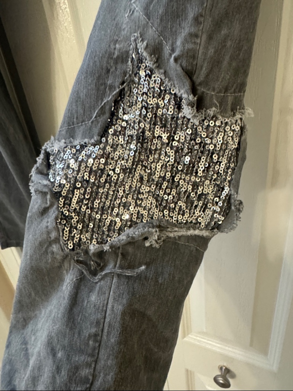 Gray Sequin Star Embellished Joggers - Picture 5 of 9